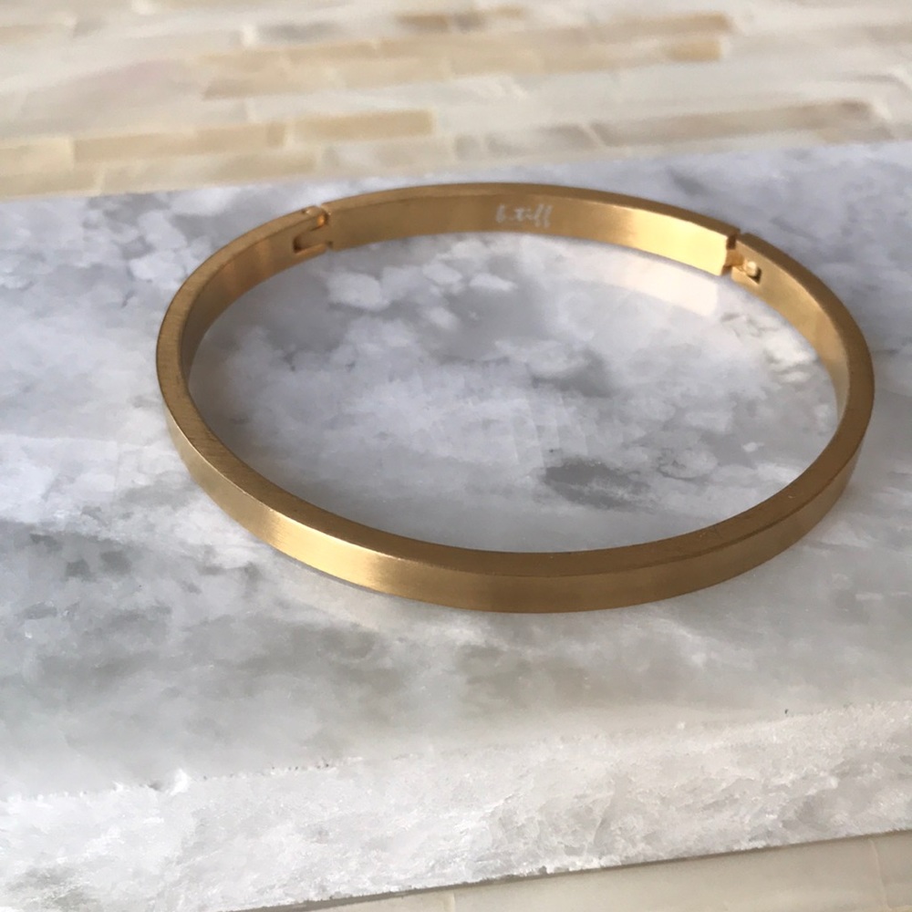 Gold Toned Stainless Steel Stacking Bracelet